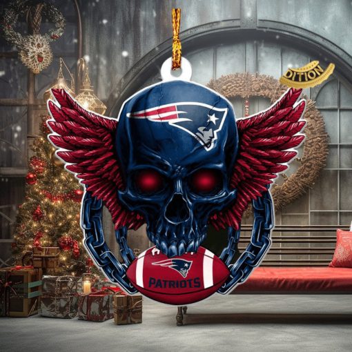 NFL New England Patriots 2023 Holiday Gifts Xmas Tree Decorations Skull Ornament