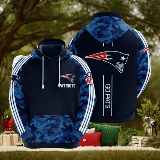 NFL New England Patriots Blue Camo Pullover Hoodie