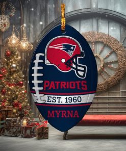 NFL New England Patriots Football Xmas Custom Name Ornament