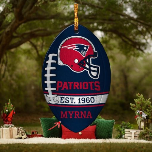 NFL New England Patriots Football Xmas Custom Name Ornament