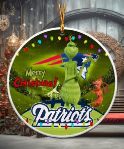 NFL New England Patriots Funny Grinch Round Ornament