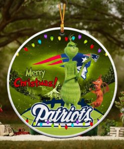 NFL New England Patriots Funny Grinch Round Ornament