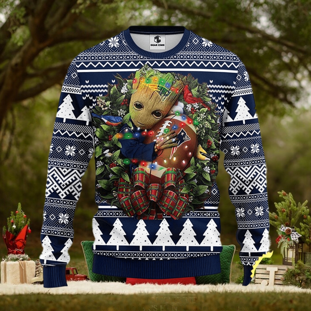 NFL New England Patriots Groot Hug Christmas Ugly Sweater NFL New England Patriots Groot Hug Christmas Ugly Sweater