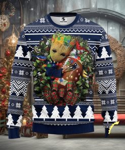 NFL New England Patriots Groot Hug Christmas Ugly Sweater