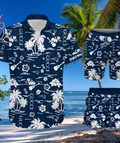 NFL New England Patriots Gucci Logo Pattern Hawaiian Shirt & Shorts