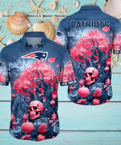 NFL New England Patriots Halloween Skull Pumpkin Hawaiian Shirt