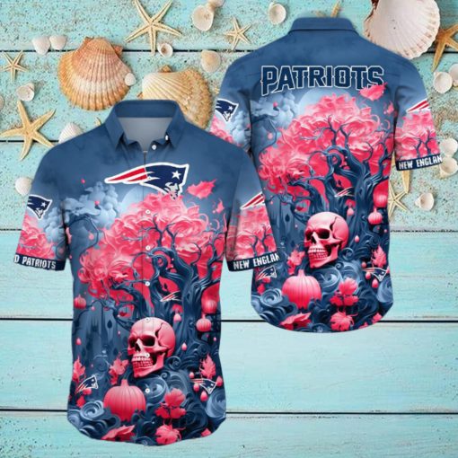 NFL New England Patriots Halloween Skull Pumpkin Hawaiian Shirt