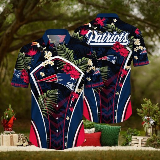 NFL New England Patriots Hawaii Shirt Flower Vibrant Beachy Shirts