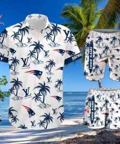 NFL New England Patriots Louis Vuitton Logo Pattern Hawaiian Shirt & Shorts