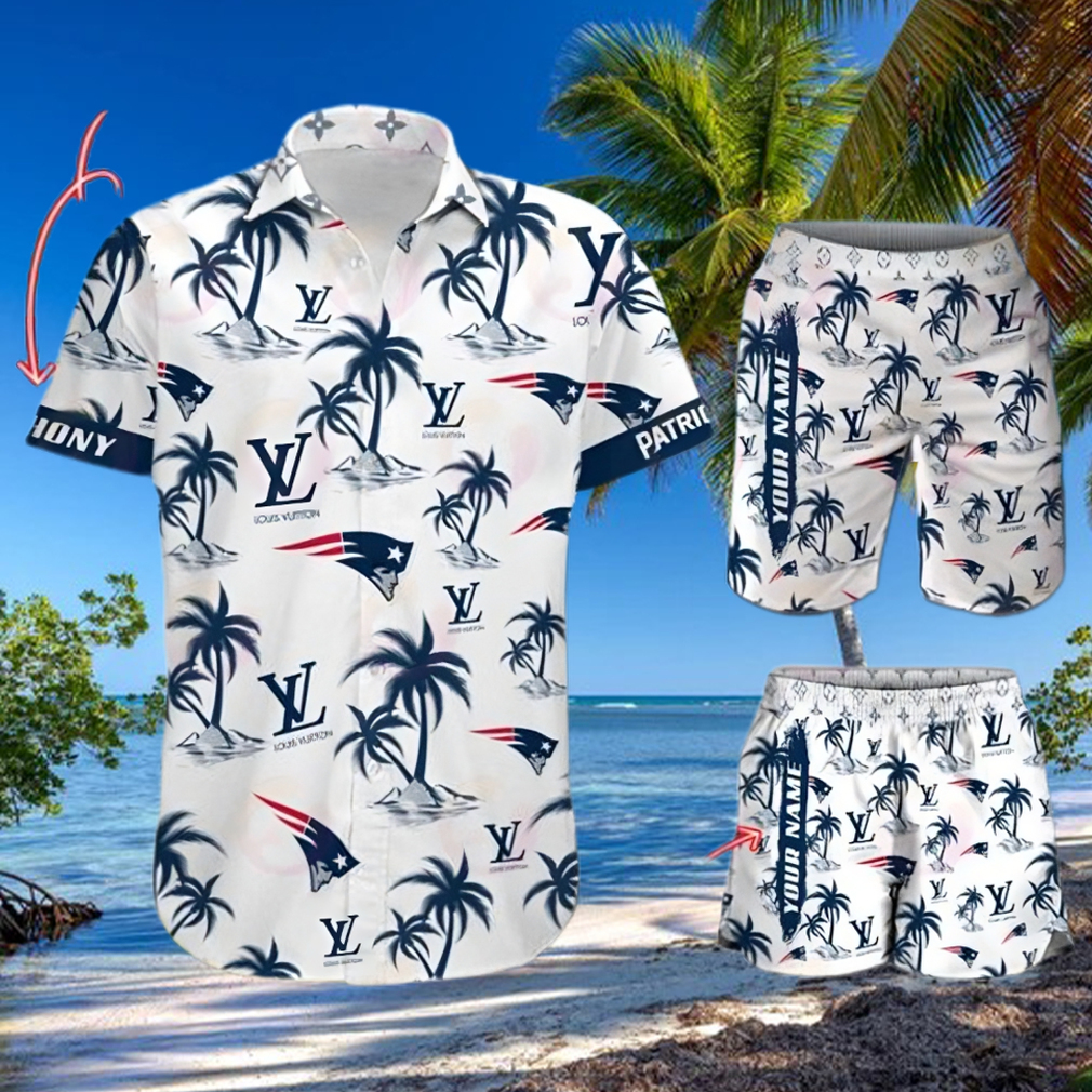 NFL New England Patriots Louis Vuitton Logo Pattern Hawaiian Shirt & Shorts