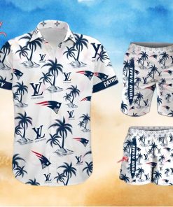 NFL New England Patriots Louis Vuitton Logo Pattern Hawaiian Shirt & Shorts