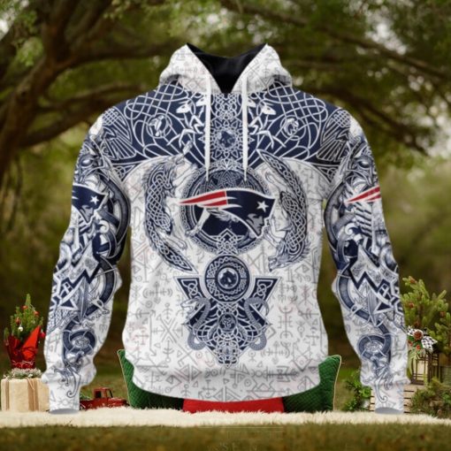 NFL New England Patriots Norse Viking Symbols 3D Hoodie