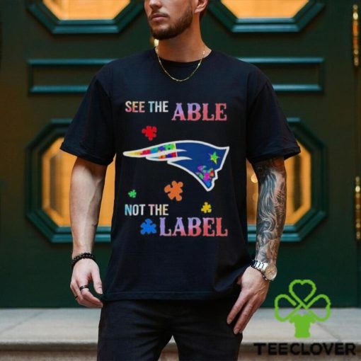 NFL New England Patriots T Shirt Autism Awareness See The Able Not The Label