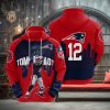 NFL New England Patriots Tom Brady Blue Red Pullover Hoodie Ver 2