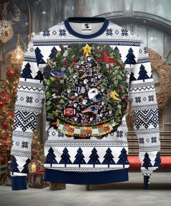 NFL New England Patriots Ugly Christmas Sweater Ball Pine Tree Christmas Unisex Sweater