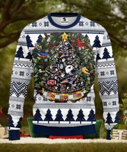 NFL New England Patriots Ugly Christmas Sweater Ball Pine Tree Christmas Unisex Sweater