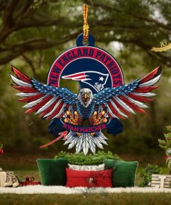 NFL New England Patriots Xmas American US Eagle Custom Name Ornament