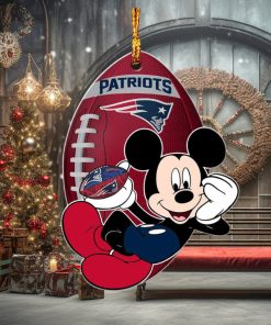 NFL New England Patriots Xmas Mickey Custom Name Christmas Tree Decorations Ornament