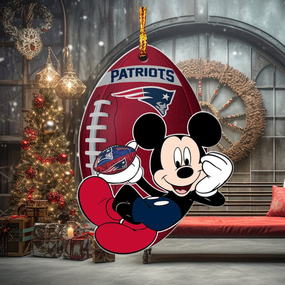 NFL New England Patriots Xmas Mickey Custom Name Christmas Tree Decorations Ornament NFL New England Patriots Xmas Mickey Custom Name Christmas Tree Decorations Ornament
