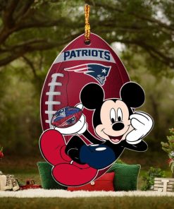 NFL New England Patriots Xmas Mickey Custom Name Christmas Tree Decorations Ornament