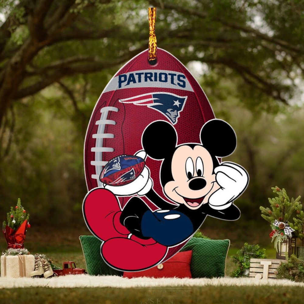 NFL New England Patriots Xmas Mickey Custom Name Christmas Tree Decorations Ornament NFL New England Patriots Xmas Mickey Custom Name Christmas Tree Decorations Ornament