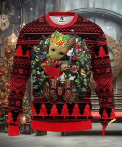 NFL New Jersey Devils Groot Hug Christmas Ugly Sweater