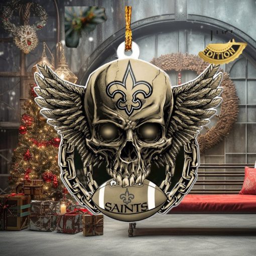 NFL New Orleans Saints 2023 Holiday Gifts Xmas Tree Decorations Skull Ornament