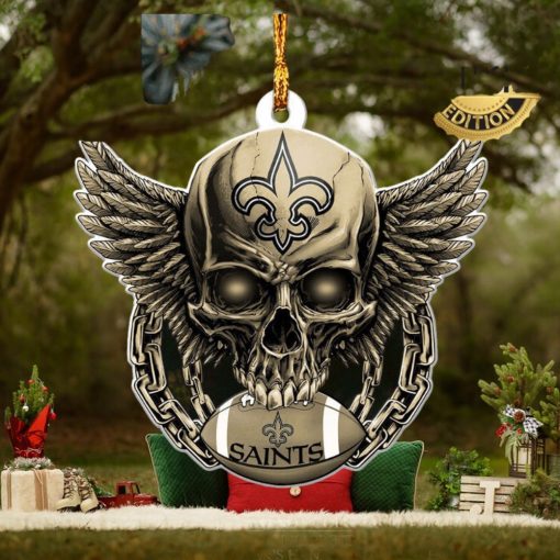 NFL New Orleans Saints 2023 Holiday Gifts Xmas Tree Decorations Skull Ornament