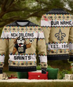 NFL New Orleans Saints Cute Mascot Custom Ugly Christmas Sweater