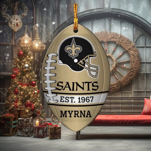 NFL New Orleans Saints Football Xmas Tree Decorations Custom Name Ornament