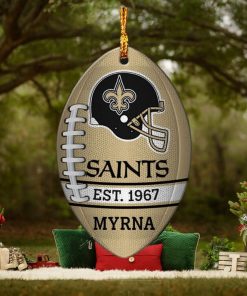 NFL New Orleans Saints Football Xmas Tree Decorations Custom Name Ornament