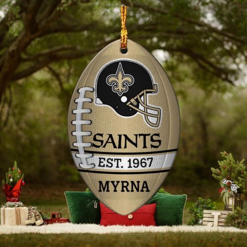 NFL New Orleans Saints Football Xmas Tree Decorations Custom Name Ornament