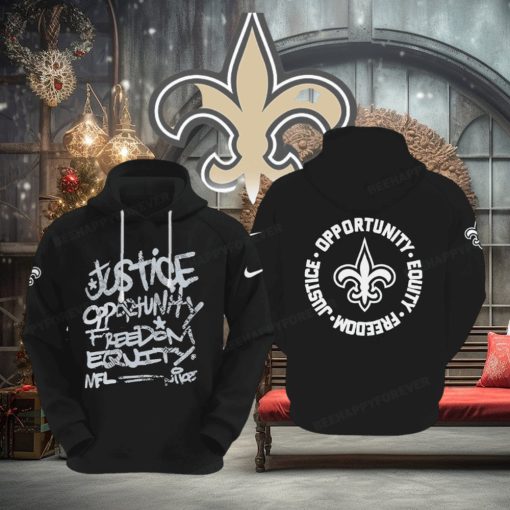 NFL New Orleans Saints Justice Opportunity Equity Freedom Hoodie