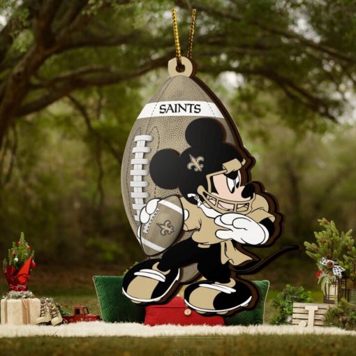 NFL New Orleans Saints Mickey Mouse Christmas Ornament