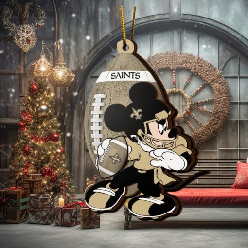 NFL New Orleans Saints Mickey Mouse Christmas Ornament