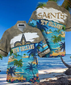 NFL New Orleans Saints Palm Tree Hot Summer Hawaiian Shirt Gifts Sport Fans