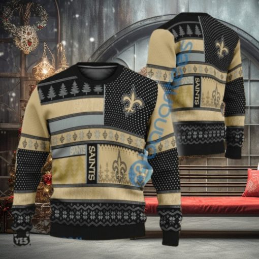 NFL New Orleans Saints Slogan Design Ugly Christmas Sweater Gift For Fans
