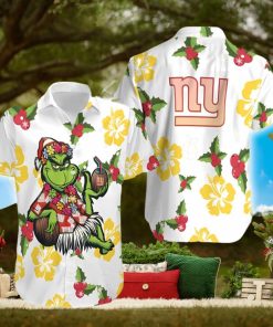 NFL New York Giants Aloha Grinch Relax Christmas Pattern Holly Hawaiian Shirt