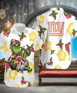 NFL New York Giants Aloha Grinch Relax Christmas Pattern Holly Hawaiian Shirt