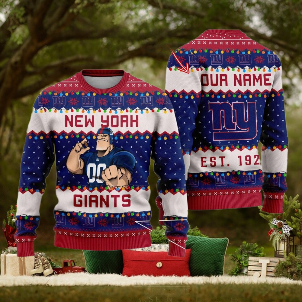 NFL New York Giants Cute Mascot Custom Ugly Christmas Sweater NFL New York Giants Cute Mascot Custom Ugly Christmas Sweater