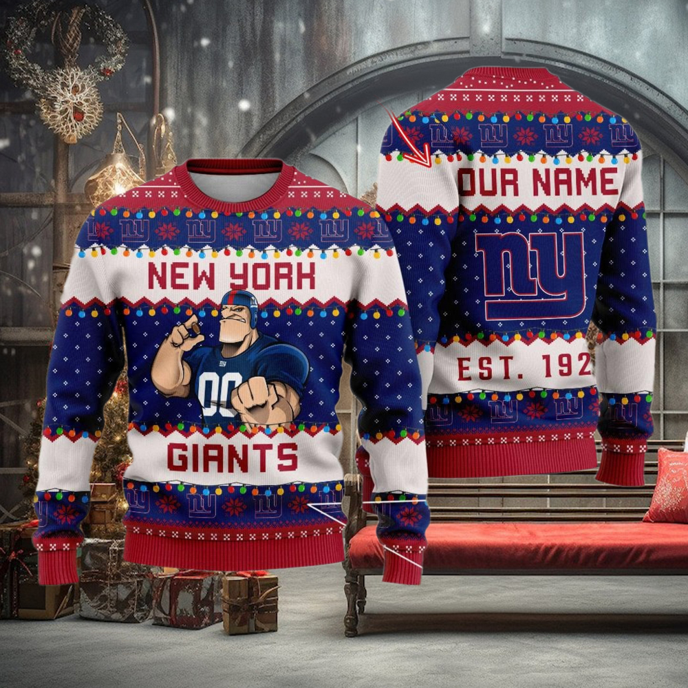 NFL New York Giants Cute Mascot Custom Ugly Christmas Sweater NFL New York Giants Cute Mascot Custom Ugly Christmas Sweater