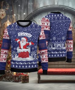 NFL New York Giants Funny Santa Claus Show Team Spirit Ugly Xmas Wool Knitted Sweater