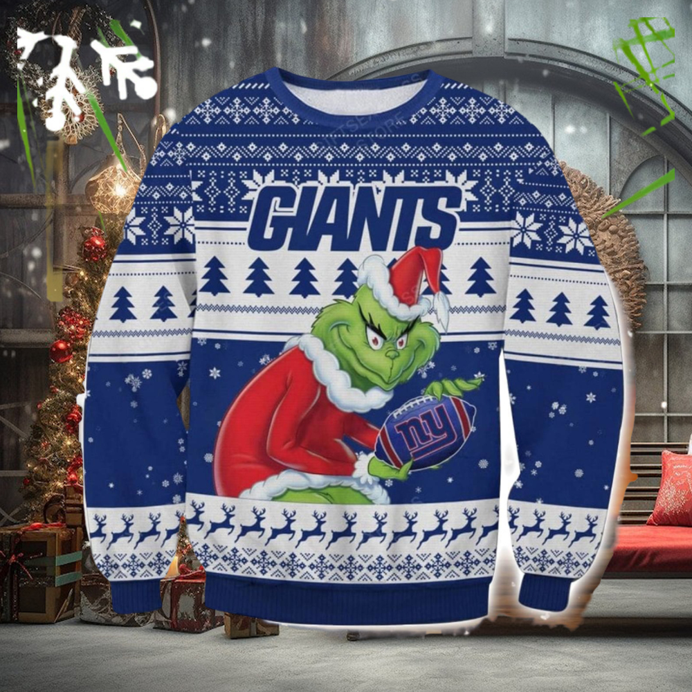 NFL New York Giants Grinch AOP Ugly Christmas Sweater Christmas Gift For Men And Women NFL New York Giants Grinch AOP Ugly Christmas Sweater Christmas Gift For Men And Women