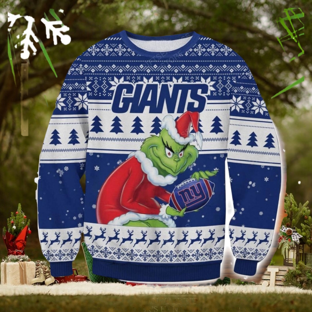NFL New York Giants Grinch AOP Ugly Christmas Sweater Christmas Gift For Men And Women NFL New York Giants Grinch AOP Ugly Christmas Sweater Christmas Gift For Men And Women