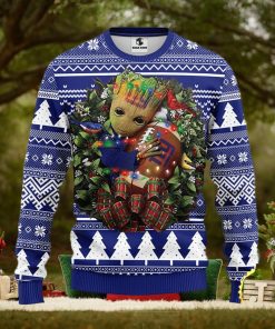 NFL New York Giants Groot Hug Christmas Ugly Sweater