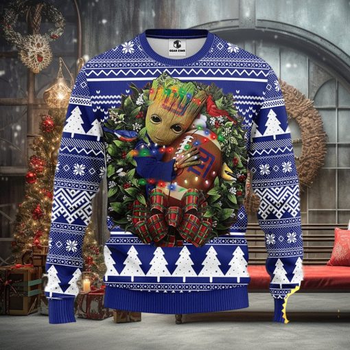 NFL New York Giants Groot Hug Christmas Ugly Sweater