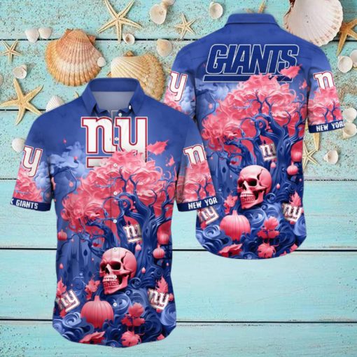 NFL New York Giants Halloween Skull Pumpkin Hawaiian Shirt