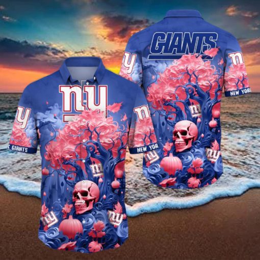 NFL New York Giants Halloween Skull Pumpkin Hawaiian Shirt