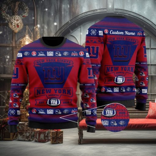 NFL New York Giants Logo New Style Personalized Knitted 3D Sweater