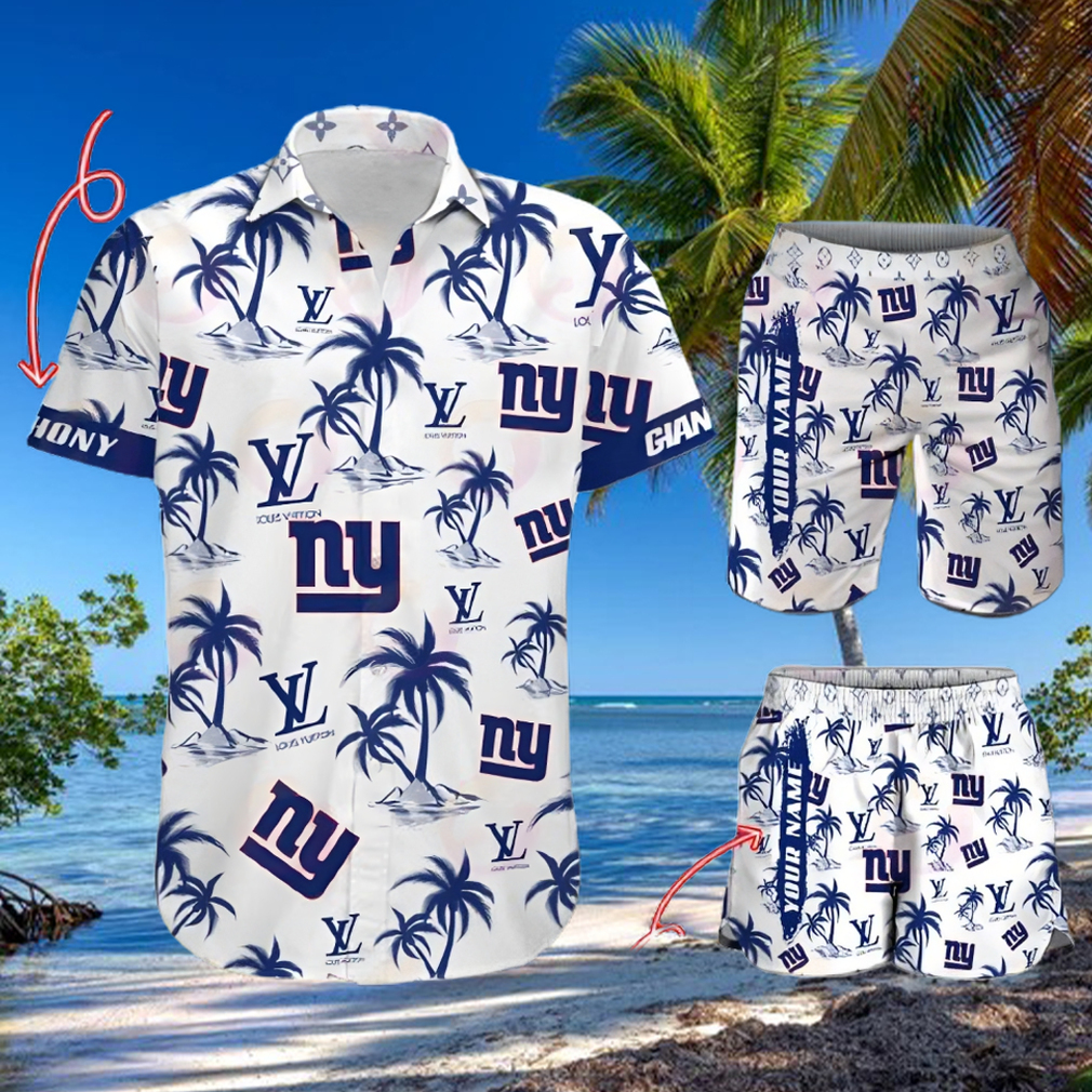 NFL New York Giants Louis Vuitton Logo Pattern Hawaiian Shirt & Shorts
